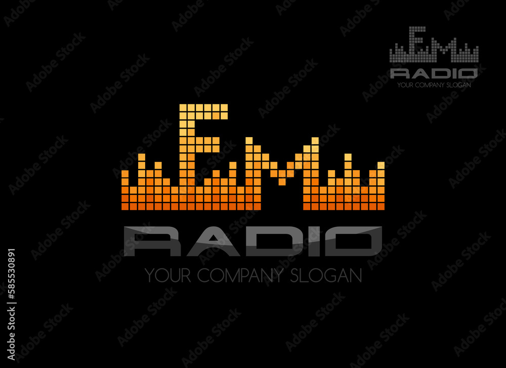 Fototapeta premium Radio logo. Music equalizer emblem