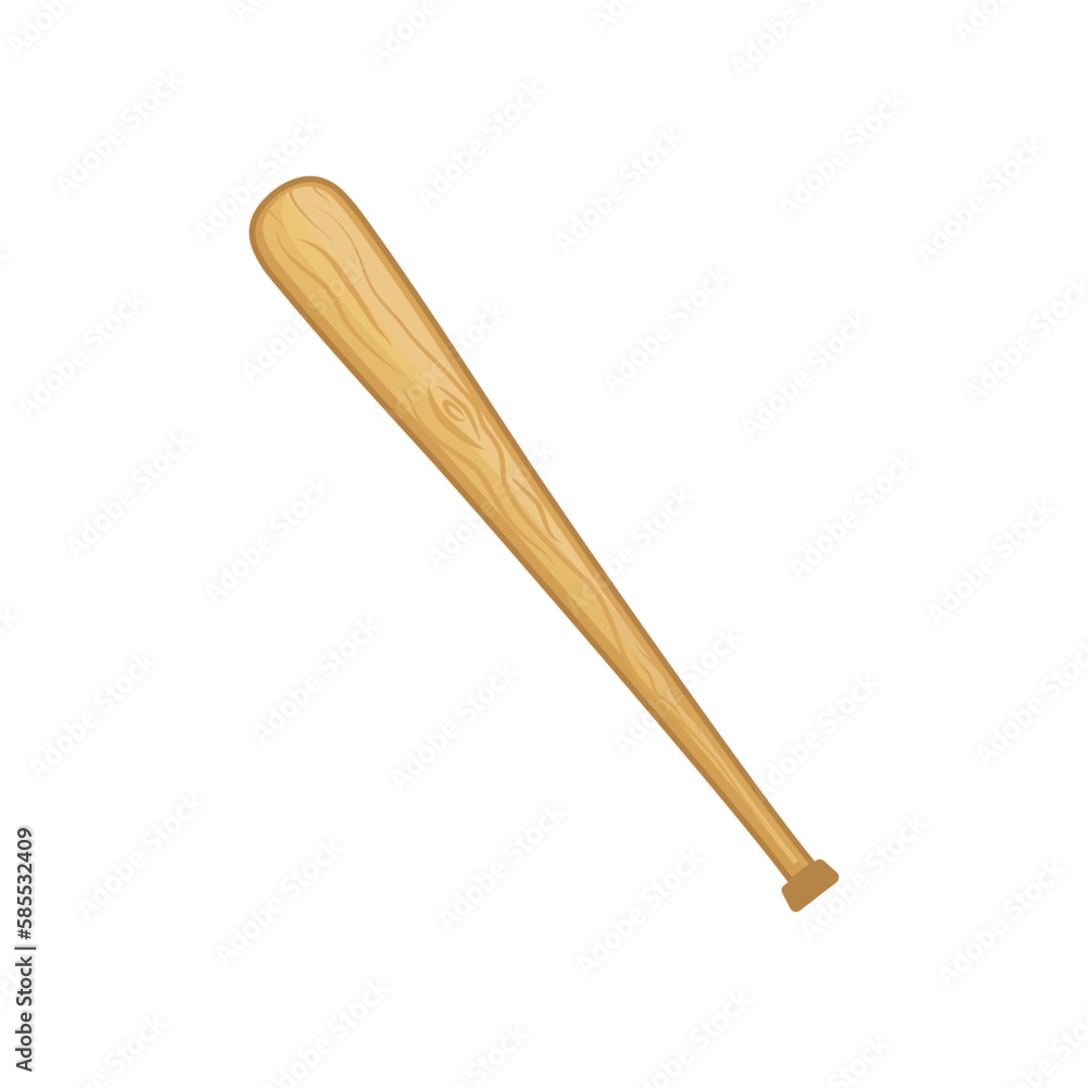 Baseball bat on white background, vector illustration