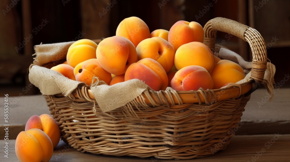 Fresh apricot in a basket 