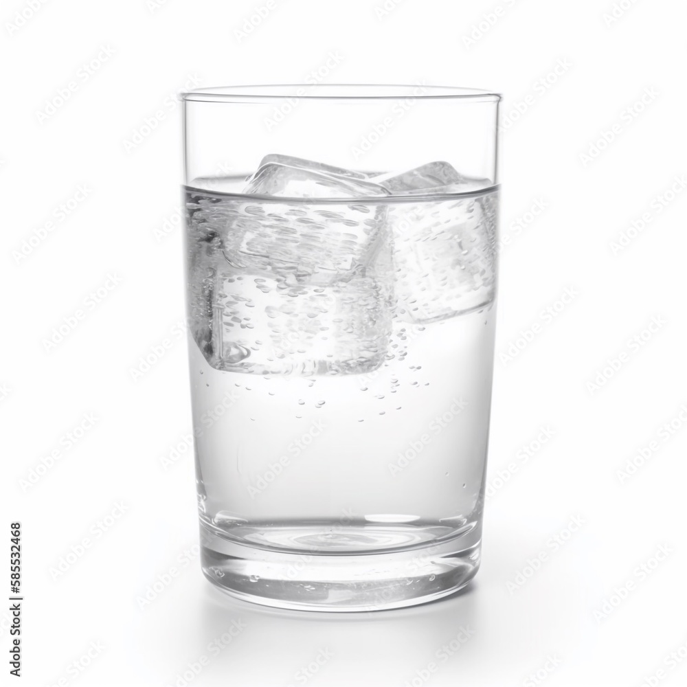 water glass full of ice isolated on white water glass full of ice isolated on white