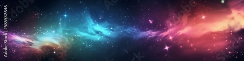 Colorful abstract science style banner background