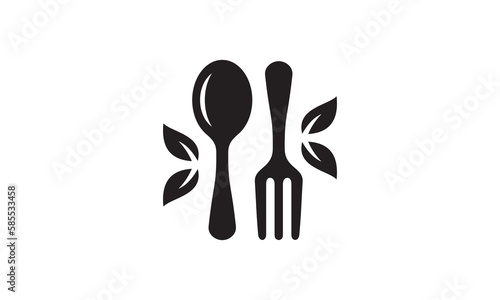 fork and spoon logo design. icon symbol for health restaurant food diet.