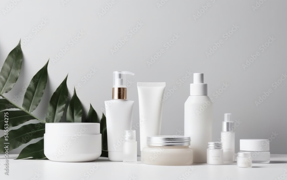 Blank white packaging, cosmetic mock up Blank white packaging, cosmetic mock up