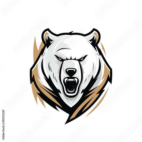 Angry bear head logo