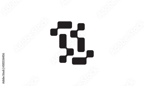 molecule logo vector. connection technology icon design
