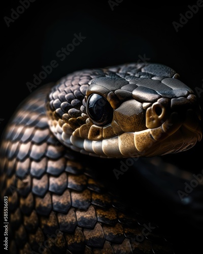 close up of a snake, generative AI