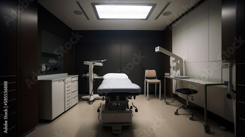Illustration capturing the sterile and professional atmosphere of a medical examination room