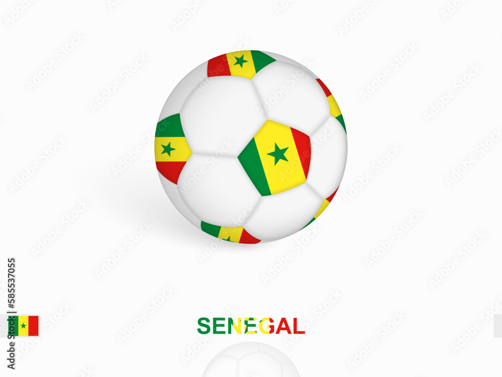 Soccer ball with the Senegal flag, football sport equipment. Soccer ball with the Senegal flag, football sport equipment.