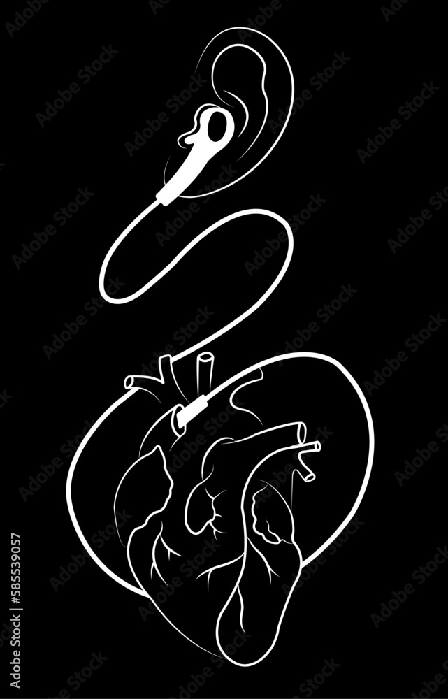 Fototapeta premium Listen To Your Heart Illustration Art