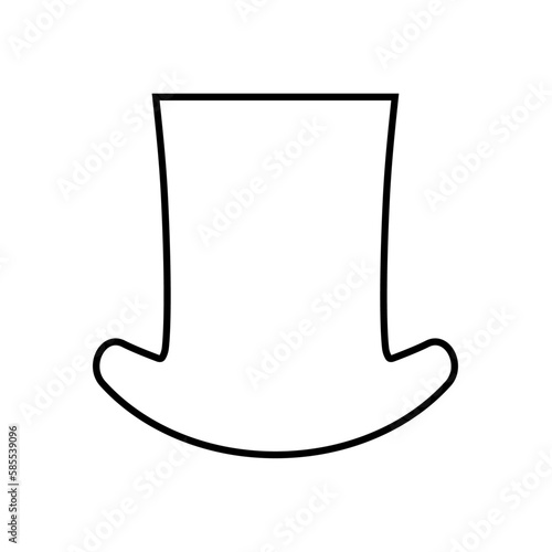Top hat line icon. Gentleman's high cylinder topper hat. Vector Illustration