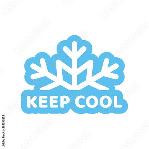 Keep cool vector label. Food packaging colorful badge.