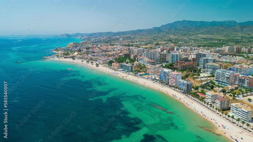 Aerial drone view of La Vila Joiosa Villajoyosa, near Alicante, Costa Blanca, Spain Aerial drone view of La Vila Joiosa Villajoyosa, near Alicante, Costa Blanca, Spain