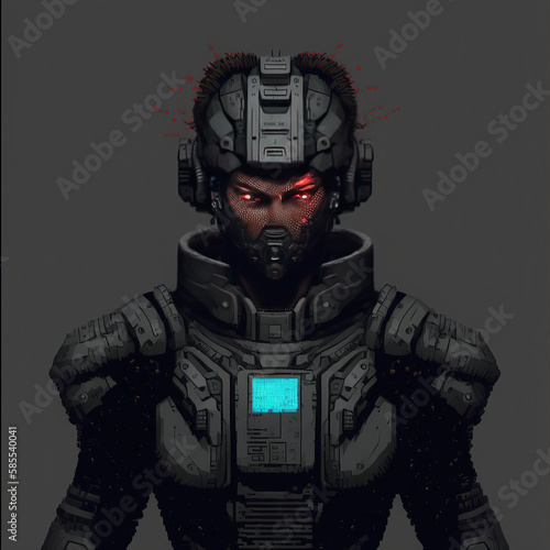 Pixel art character space astronaut portrait 