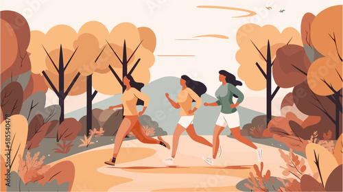 Friends jogging in the park