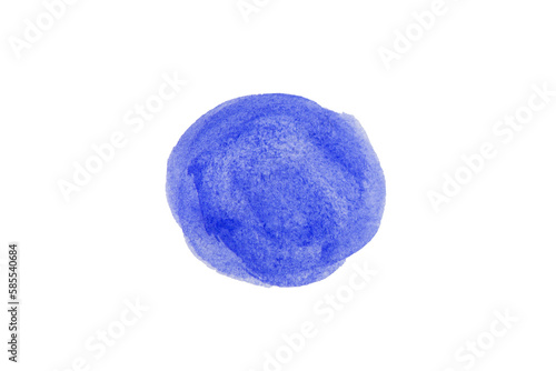 Blue spot, Blue watercolor hand painted circle shape