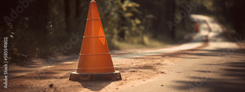 cone, traffic, road, sign, construction, safety, street, orange, warning, danger, cones, asphalt, white, caution, barrier, highway, traffic cone, symbol, work, isolated, stop, generative ai