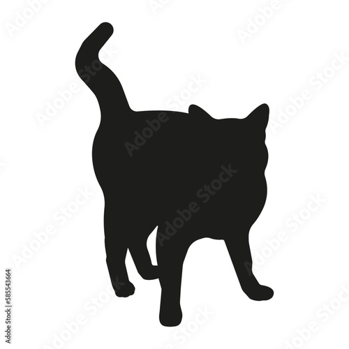 Cat silhouette illustration, standing cat