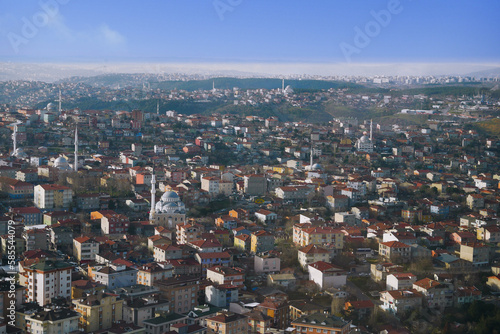 high angle view of residences buildings in Istanbul city