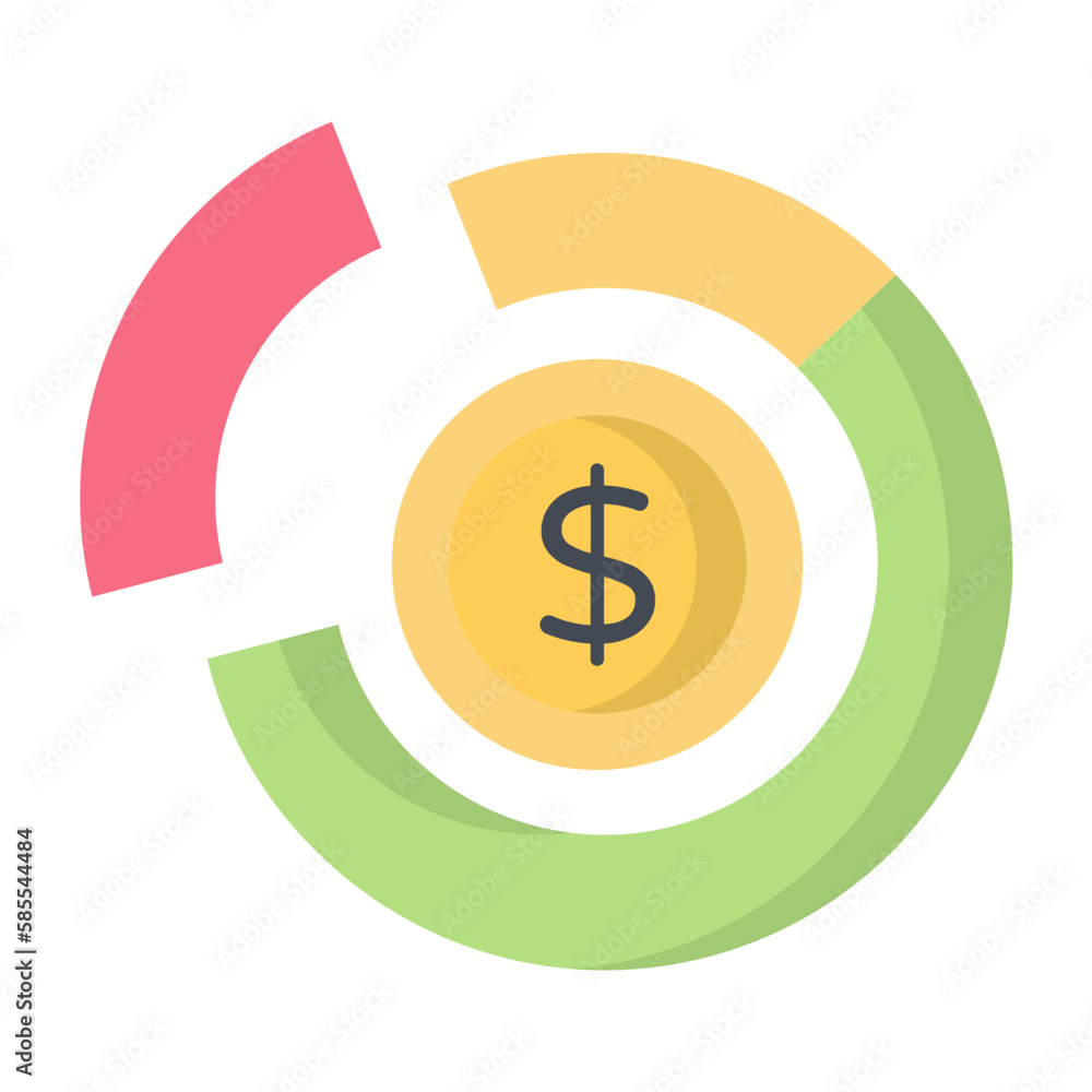 Money Ratio Flat Icon