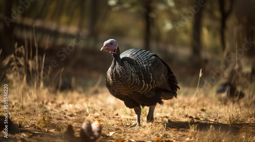 a big turkey running through a field