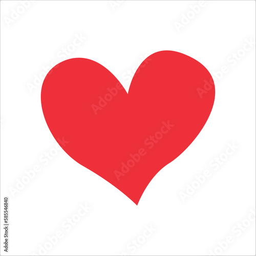 Red heart.Vector illustration isolated on white background.