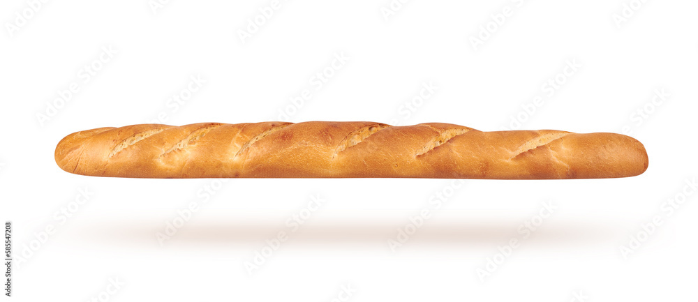 Baguette on white background