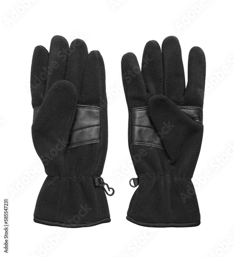 Mens black leather gloves