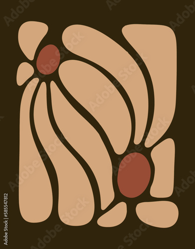 Abstract Naive Floral Handdrawn Botanical Posters Set. Modern Botanical Prints with Flowers in Contemporary Minimal Style. Vector Illustration