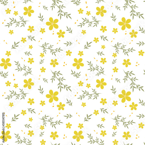 seamless pattern with yellow flowers 