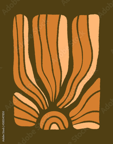 Abstract Naive Floral Handdrawn Botanical Posters Set. Modern Botanical Prints with Flowers in Contemporary Minimal Style. Vector Illustration
