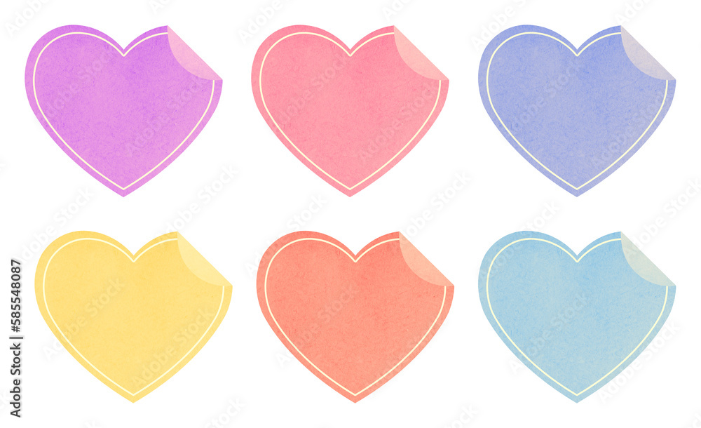 Mockup realistic heart shape paper stickers with curved corner. Heart shape stickers on a transparent background. Extracted, png file, isolated Mockup realistic heart shape paper stickers with curved corner. Heart shape stickers on a transparent background. Extracted, png file, isolated