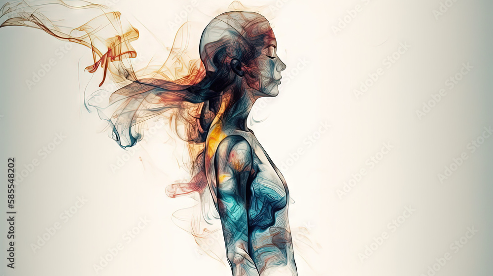 Fototapeta premium Smoke art woman silhouette 
