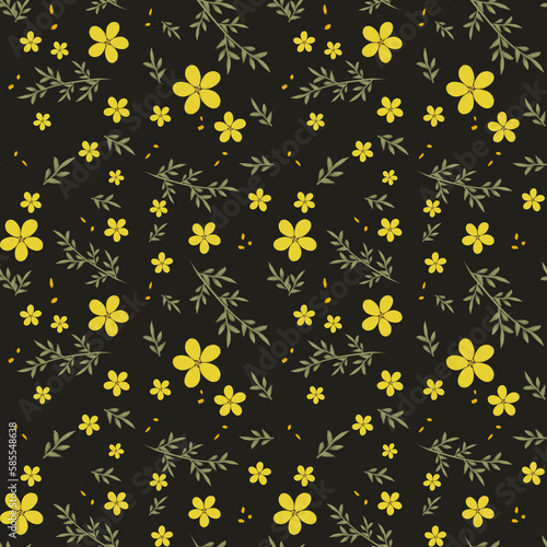 pattern with yellow flowers daisy 