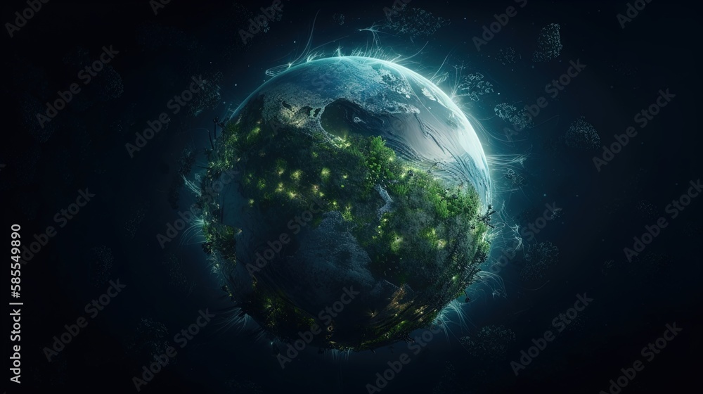 The Green Earth in Space Symbolizing Our Commitment to the Planet in 8K ...