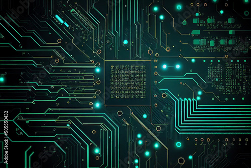technological background with a circuit board background texture generative ai