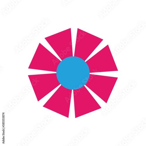 funny bright modern hippie flower vector illustration