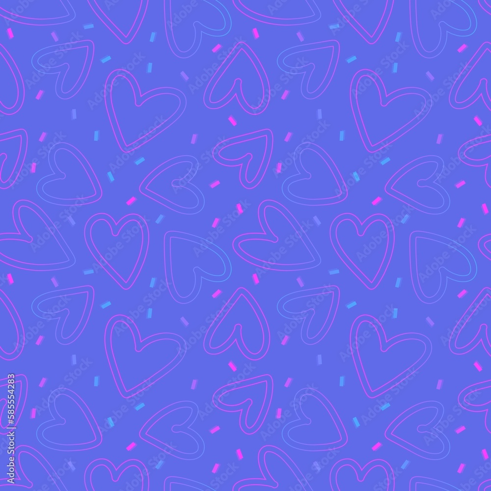 Valentines hearts cartoon pattern for wrapping and kids clothes print and fabrics and gift box Valentines hearts cartoon pattern for wrapping and kids clothes print and fabrics and gift box