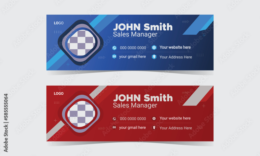 Fototapeta premium Modern and minimalist email signature or email footer template