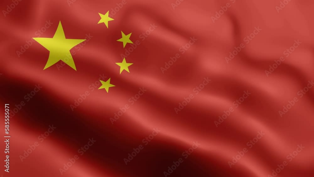 3D animation loop China flag 3D animation loop China flag