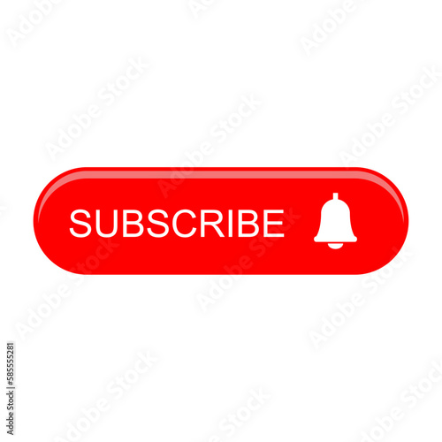 Subscribe icon vector. Red button subscribe.Label subscribe for video channel for website vector.