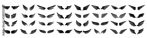 Wings icons set. Simple set of wings badges. Vector icons collection for your design on white background