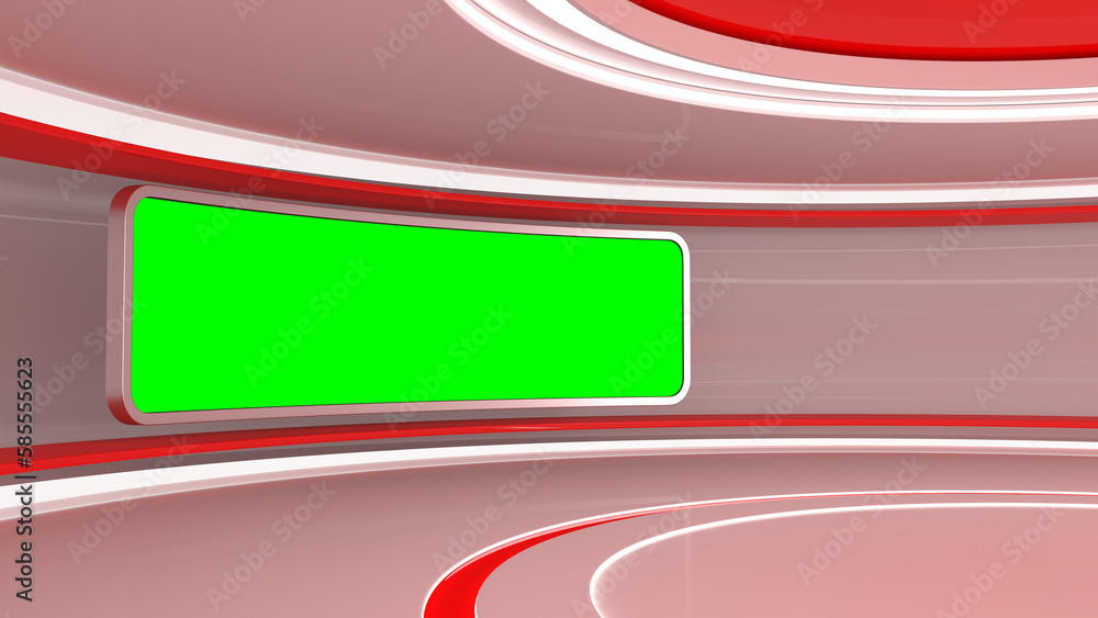 Tv Studio. Backdrop for TV shows. Green screen. White background. News ...