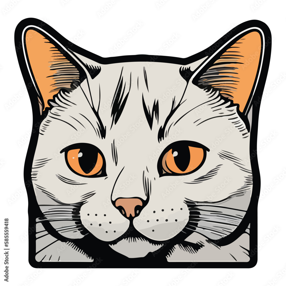 Obraz premium Cat Flat Icon Isolated On White Background