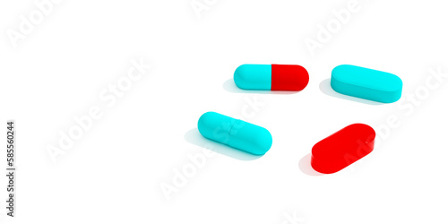 pills isolated on white background