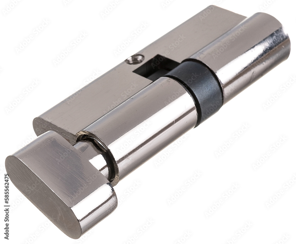 metal door lock cylinder on a white background metal door lock cylinder on a white background
