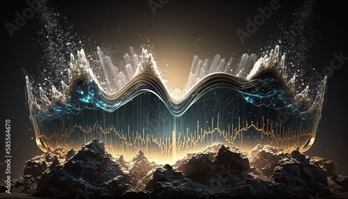 Rainbow Soundwave Visualization Generated by AI