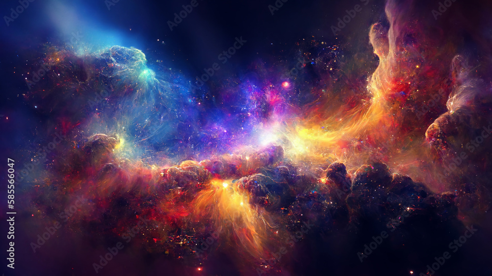 Abstract outer space nebula, endless galaxy background. A journey into the cosmos.
