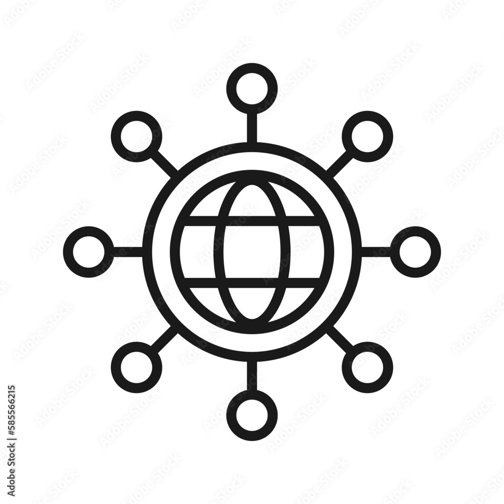 World tech icon, Network globe, biotechnology symbol World tech icon, Network globe, biotechnology symbol
