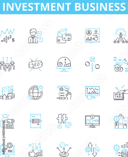 Investment business vector line icons set. Investment, Business, Finance, Stock, Trading, Profits, Returns illustration outline concept symbols and signs