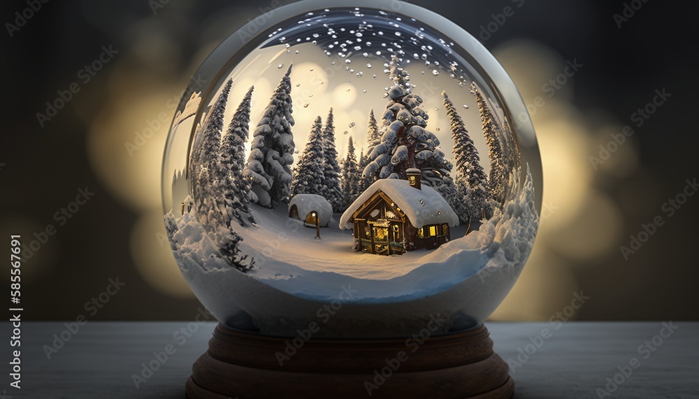 Winter Wonderland Snow Globe with Colorful Christmas Trees and Sparkling Glitter Generated by AI Winter Wonderland Snow Globe with Colorful Christmas Trees and Sparkling Glitter Generated by AI